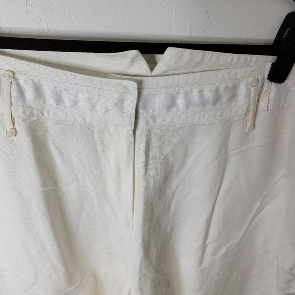 Ashley Stewart White Linen/Rayon Blend Lightweight Pants - Picture 2 of 5